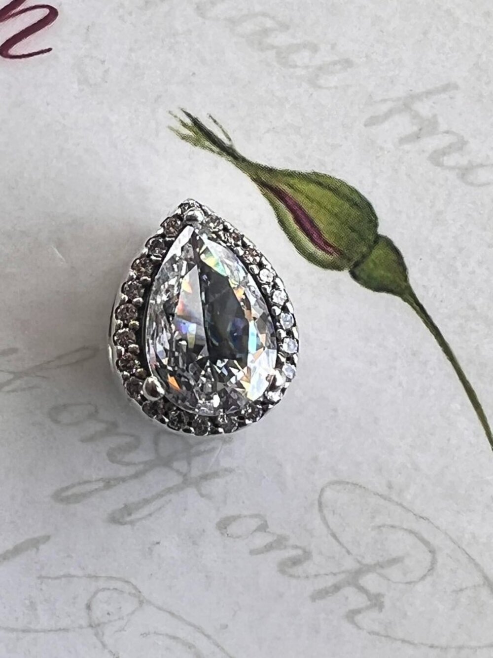 Authentic Pandora Radiant Teardrop Charm #796245CZ